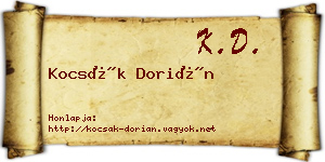 Kocsák Dorián névjegykártya